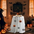 thumbnail image 2 of Halloween Round Tablecloth, Pumpkin Spider Web Ghost Table Cloth for Parties, Weddings, Outdoors, Halloween, White Decorative Tablecloth, 2 of 4