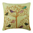 thumbnail image 1 of Funda de almohada, funda de almohada verde lima, funda de almohada multicolor con palomas, funda de almohada de 35 x 35 cm (14 x 14 pulgadas), funda de almohada cuadrada de seda, diseño floral, 1 of 5