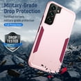 thumbnail image 4 of Jiahe Cover For Samsung Galaxy S22 6.6 inch Case,Slim Shockproof Soft TPU Bumper Hard PC Back Dual Layer Protection Cover,Support Wireless Charging,Pink, 4 of 7