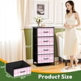 thumbnail image 3 of Kanworse 4 Drawer Fabric Dresser for Bedroom Pink Gingham Checkered Soft Chests of Drawers for Closet Organizers Storage, 3 of 8