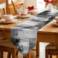 thumbnail image 2 of Vintage Gray Black Table Runner Linen Burlap Table Runner 72 Inches Long Modern Rustic Minimalist Art Dresser Scarves for Kitchen Island Coffee Dining Room Party Wedding Holiday Decoration 18"x72", 2 of 8