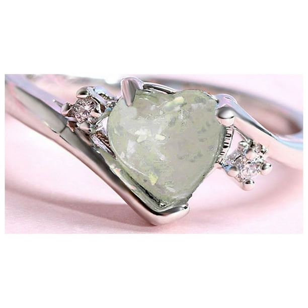 Anillos para mujer, regalos para mujer, 1 pieza de ópalo para mujer, piedra blanca de ópalo, anillo de promesa para mujer elegante.