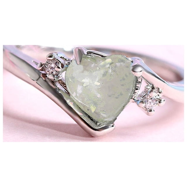 mtvxesu Rings 1 Piece Of Opal For Women Opal White Stone Hand Rrnament Promise Elegant Gift For Lady Sale