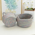 thumbnail image 3 of TIMIFIS Storage Basket, Cute Desktop Storage Basket Hand-Woven Storage Basket Living Room Entrance Key Rope Round Storage Basket for Multi-Scene Storage Bags, 3 of 8