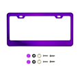 thumbnail image 1 of KA Depot Purple Chrome Mirror License Plate Frame T304 Stainless Steel + Metal Screw Caps, 1 of 3