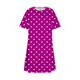 thumbnail image 5 of FRSASU Women's Vintage Polka Dress Casual Short Sleeve Summer Dresses Crewneck Mini Sundress Vacation Outfits Hot Pink, 5 of 6