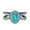 Black Tone Paraiba Tourmaline CZ, variant on Art Deco Oval Ring Paraiba Tourmaline CZ 925 Sterling Silver Size 6