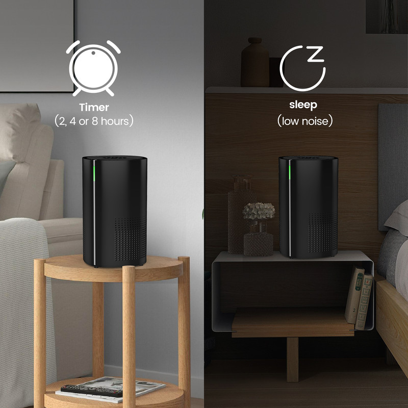Edendirect 1655 Sq.ft. HEPA-True Console Air Purifier in Black,147 CFM,5 Speeds with Auto and Sleep Mode for Bedroom