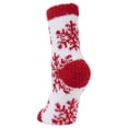thumbnail image 5 of Airplus Aloe Infused Spa Crew Socks, White/Red Snowflake, Women's Size 5-10, 5 of 5