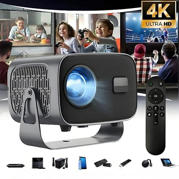 Foluu 4K Projectors 260ANSI 16:9 Supported 3D with WiFi 5G Bluetooth, White