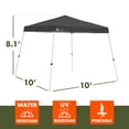 thumbnail image 4 of Ozark Trail 10' x 10' Instant Slant Leg Pop-up Canopy, Outdoor Shading Shelter, Black, 4 of 10