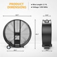 thumbnail image 7 of Huloretions Industrial Drum Fan,24/42 Inch Heavy Duty Metal Garage Fan,900W High Velocity Floor Fan with 2 Speeds,Commercial Drum Fan for Warehouse Commercial Workshop Factory and Basement, 7 of 7