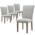 thumbnail image 3 of EOP Modern Upholstered Dining Chairs Set of 4, Tufted Parsons Dining Room Chair with Nailhead Trim, Armless Kitchen Side Chair with Wood Legs, Light Gray, 3 of 9