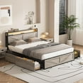 thumbnail image 3 of Veanerwood Queen Platform Bed Frame with Headboard, LED Lights and Power Strip, for Adult, 3 of 8