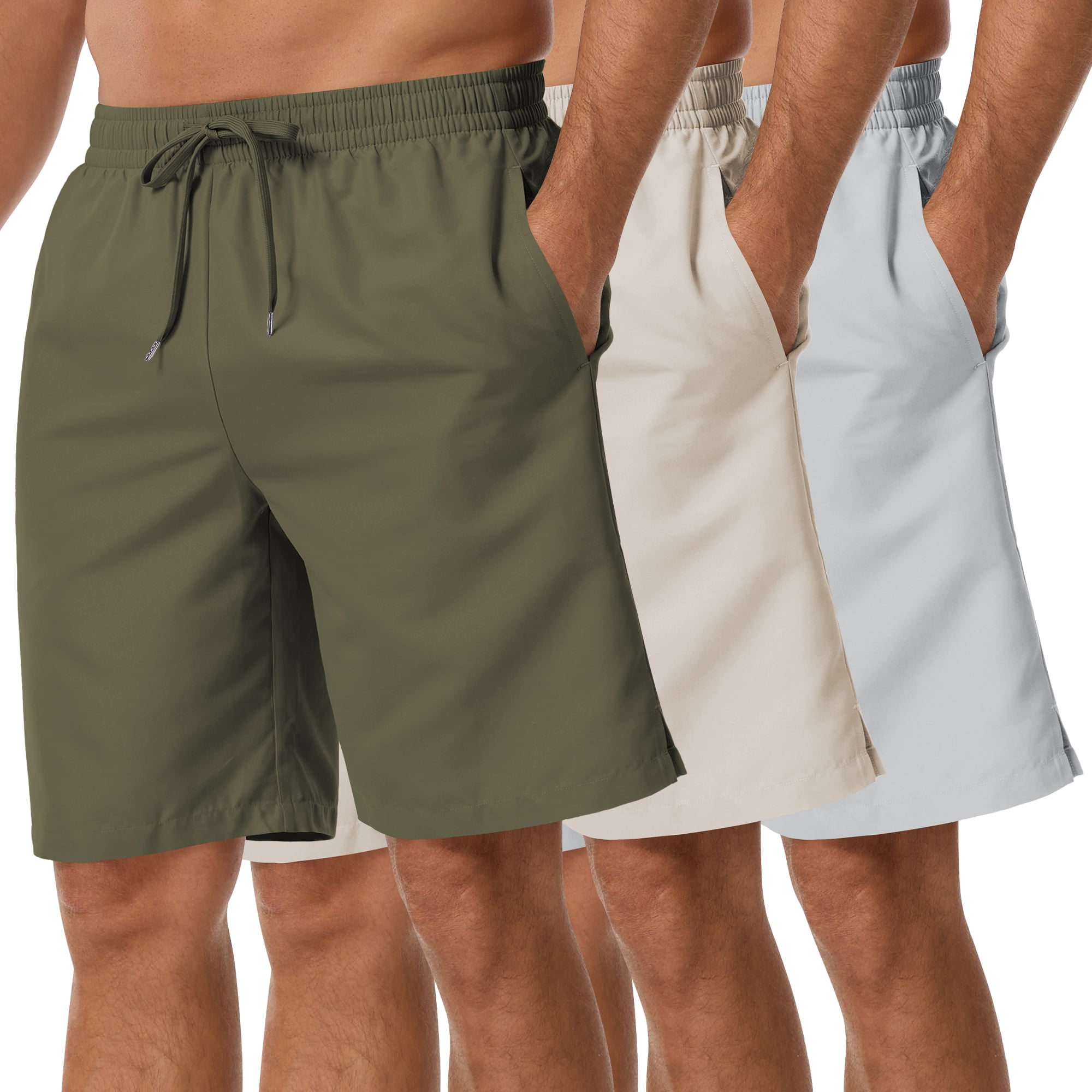 3 Pack Men's Swim Trunks Shorts with Mesh Lining Quick Dry Breathable Pockets for Summer Beach