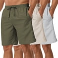 thumbnail image 5 of 3 Pack Men's Swim Trunks Shorts with Mesh Lining Quick Dry Breathable Pockets for Summer Beach, 5 of 10