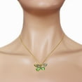 thumbnail image 3 of Galaxy Gold 14K Solid Yellow Gold 24" Butterfly Necklace with Natural Diamonds and Peridots, 14"-24" Sizes, August Birthstone, Symbol of Renewal, 3 of 3