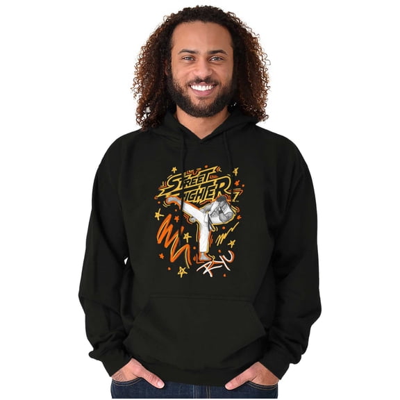 Street Fighter Ryu Graffiti Marker Graphic Pullover Hoodie Brisco Brands S