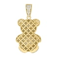 thumbnail image 2 of Auriga 10k Yellow Gold Black White Cubic-Zirconia Teddy Bear Charm Pendant for Men, 2 of 4