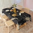 thumbnail image 2 of Black Sun Moon Star Pattern Rectangle Tablecloth 60"x120",Waterproof Polyester Rectangle Table Cloth, Wipeable Spillproof Polyester Tablecloth for Dining, Camping, Indoor and Outdoor, 2 of 6