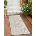 thumbnail image 3 of Unique Loom Outdoor Safari Collection Area Rug - Tsavo (2' 11" x 10' Runner Gray/Ivory), 3 of 10