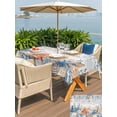thumbnail image 4 of Blue Coastal Outdoor Tablecloth - 52x70 Inch Rectangle Dining Table Cover, Summer Beach Starfish Weeping Eucalyptus Vintage Waterproof Outdoor Table Cloth with Umbrella Hole & Zipper for Picnic/Patio, 4 of 7