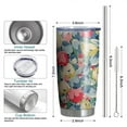 thumbnail image 6 of 20 Oz Pioneer Flower Coffee Tumbler Double Wall Insulated Stainless Steel Water Bottle | Metal Reusable Thermoses Flask with Cup Cap | Leak & Sweat Proof with Anti-Dust Lid, 6 of 7