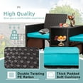 thumbnail image 2 of Walsunny Patio Rattan Conversation Set Seat Sofa Cushioned Loveseat Table Chairs Blue, 2 of 6