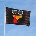 thumbnail image 2 of Cool Turkey Face With Sunglasses Funny Thanksgiving Turkey 3x5 Double Sided Flag Fade Resistant Banner Polyester Flag with 2 Brass Grommets For Indoor Outdoor13, 2 of 8