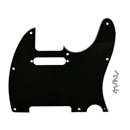 

FAIOIN 8 Holes Electric Guitar Pickguard 3 Ply Solid Black Protection Board Scratch Plate Guitar Parts with Mounting Screw