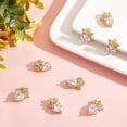 thumbnail image 4 of 8Pcs Brass Micro Pave Cubic Zirconia Pendants Cadmium Free & Lead Free Long-Lasting Plated Heart with Crown Clear Real 18K Gold Plated 19x14x6mm Hole: 2mm, 4 of 7