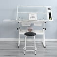 thumbnail image 2 of Adjustable Drafting Table,Tilting Art Desk,Drawing Drafting Table Deskfor Drawing,Painting,Craft,White, 2 of 8