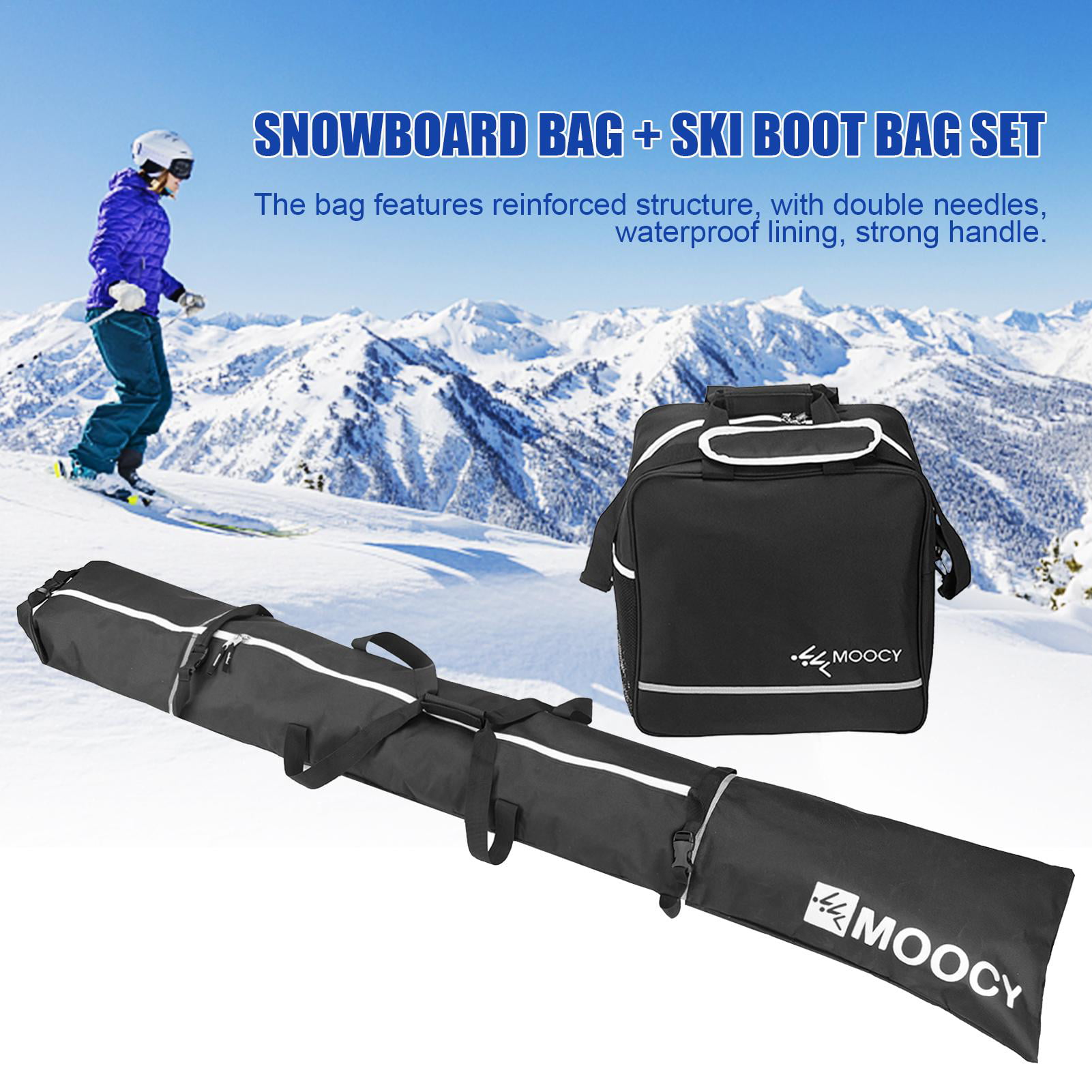 Details about    Ski Bag & Boot Bag Store & Waterproof Skiing Bag Combo with 2 Luggage Tag