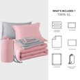 thumbnail image 4 of Mainstays 5-Piece Reversible Bed in a Bag with Laundry Tote, Solid Pink, Twin-XL, 4 of 14