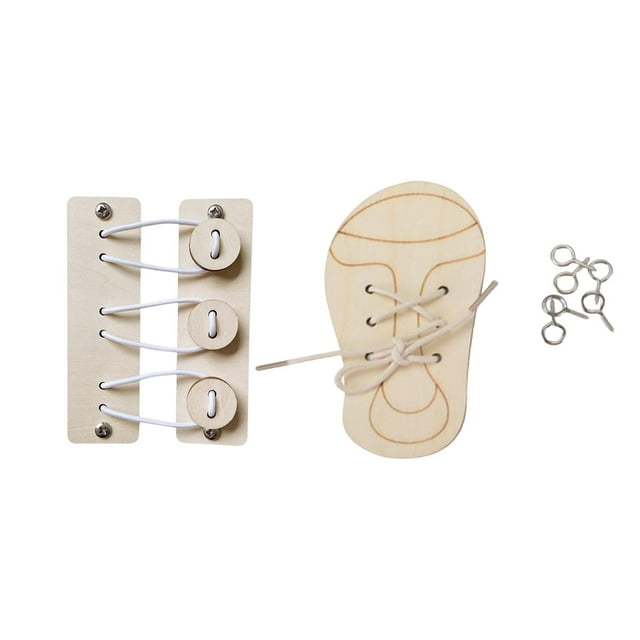 Tablero ocupado Montessori de 2 uds., juguete sensorial educativo para enseñanza temprana, juguete artesanal de madera para , regalo de cumpleaños para jardín de Zapato con botones CUTICAT none