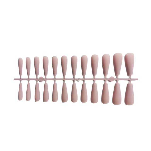 Uñas postizas mate Vogacara para niñas TJP1170-Y3-B1 color carne 24 piezas