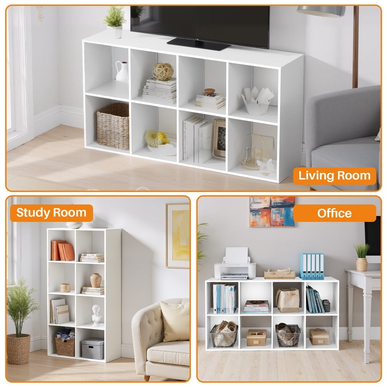 Taoset 4-Tier Cube Bookcase, 47.7 Inch, White photo 7