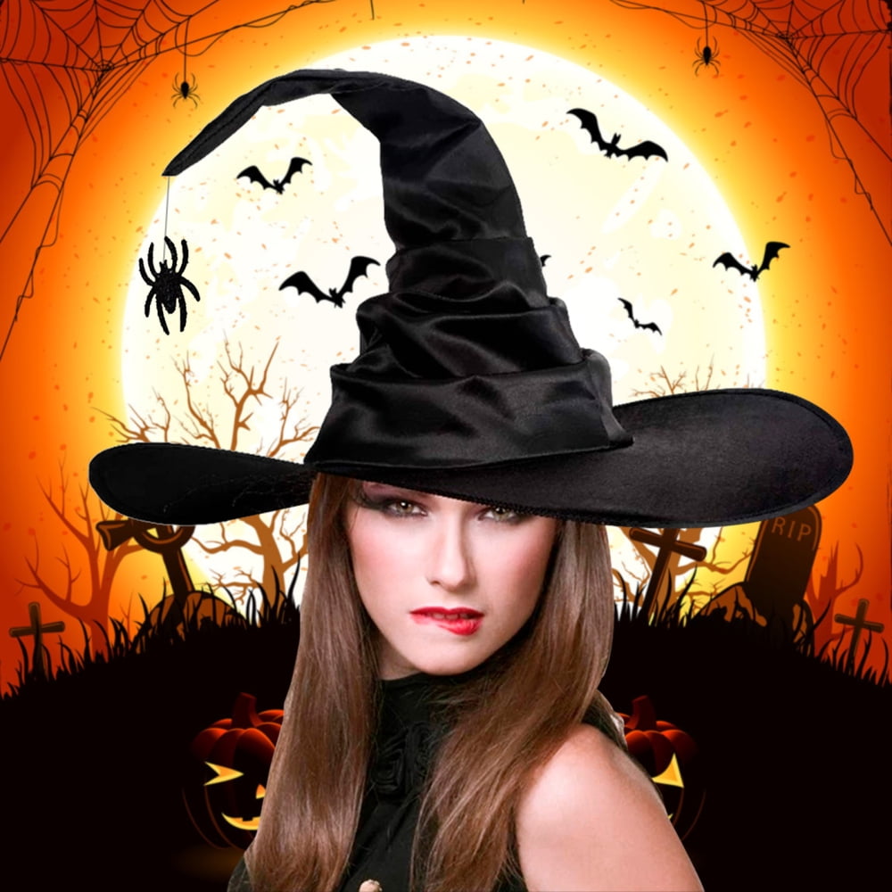 Halloween Angled Witch Hats Fashionable Witch Hat Women Headwear for Halloween Themed Party