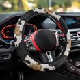 thumbnail image 4 of Pzuqiu Cow Print All Weather Car Mats Vehicle Steering Wheel Protector Full Set with Anti-Slip Pad Dust Proof Car Interior Accessories Easy to Install for SUV,Vans, Car Mats Full Set 5 Pcs, 4 of 6