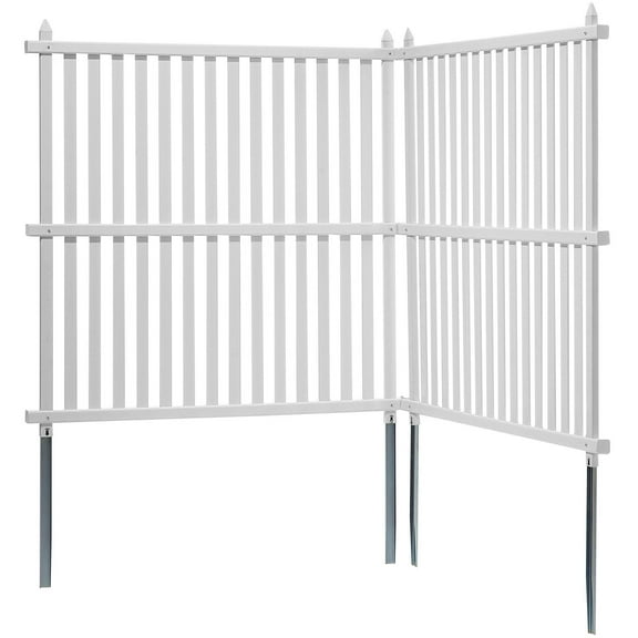 2-Pack 48"W x 48"H Vinyl Fence Panels for AC Units, Trash Cans & Pool Equipment – Weatherproof Privacy Screen