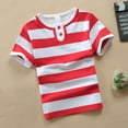 thumbnail image 2 of RMGVDSD Boys Short Sleeve T Shirts Kids Striped Tee Tops Summer Casual Round Neck Top Comfortable Youth Boys Tee Shirt Soft Workout Shirts for 14-15 Years, 2 of 4
