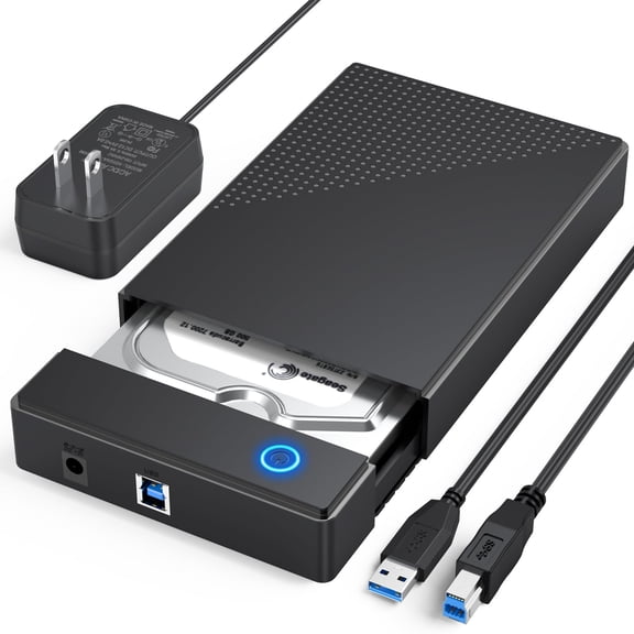 Bailink Hard Drive Enclosure 3.5, External Hard Drive Enclosure 3.5 HDD Docking station, USB 3.0 to 2.5 3.5 Inch SATA SSD HDD up to 8TB Multi Hard Drive Case with 12V Power Adapter Supply UASP