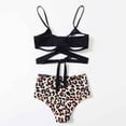 thumbnail image 4 of Traje de baño dividido para mujer a la moda, Bikini Sexy cruzado con estampado en la cintura Fridja  nalpqowj54045, 4 of 6
