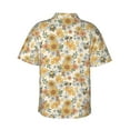 thumbnail image 3 of Fotbe Hippie Bee Honeycomb Hawaiian Shirt for Men Unisex Summer Beach Casual Short Sleeve Cotton Linen Button Down Shirts-Small, 3 of 9