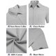 thumbnail image 5 of Camisa COOFANDY de lino con botones de manga corta para hombre, color gris claro, 5 of 6