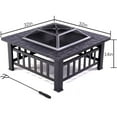 thumbnail image 4 of GRANDPATIO 32" x 32" Square Wood Burning Fire Pit with Spark Screen, Mesh Lid and Poker, 4 of 7