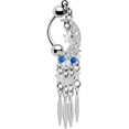 thumbnail image 2 of Body Candy 14G 316L Steel Navel Ring Piercing Moon Dreamcatcher Reversible Dangle Belly Button Ring, 2 of 2