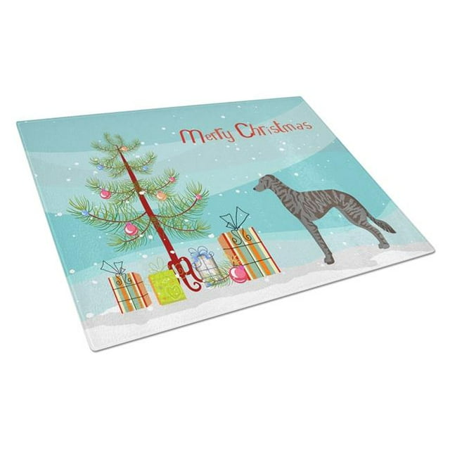 Carolines Treasures CK3849LCB Longdog Christmas Tree Glass Cutting Board - Large