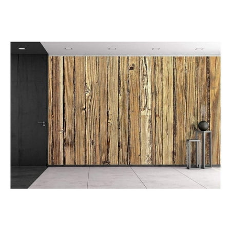 wall26 - Old Weathered Wood Background and Natural Distressed Antique Planks - Removable Wall Mural | Self-Adhesive Large Wallpaper - 100x144