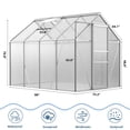 thumbnail image 3 of DSstyles Greenhouse Kit for Outdoors 67.32 in x 56.1 in x 76.8 in Shade House Greenhouses, Aluminum Frame, Sliding Door, Roof Vent, Gutter System, 3 of 8